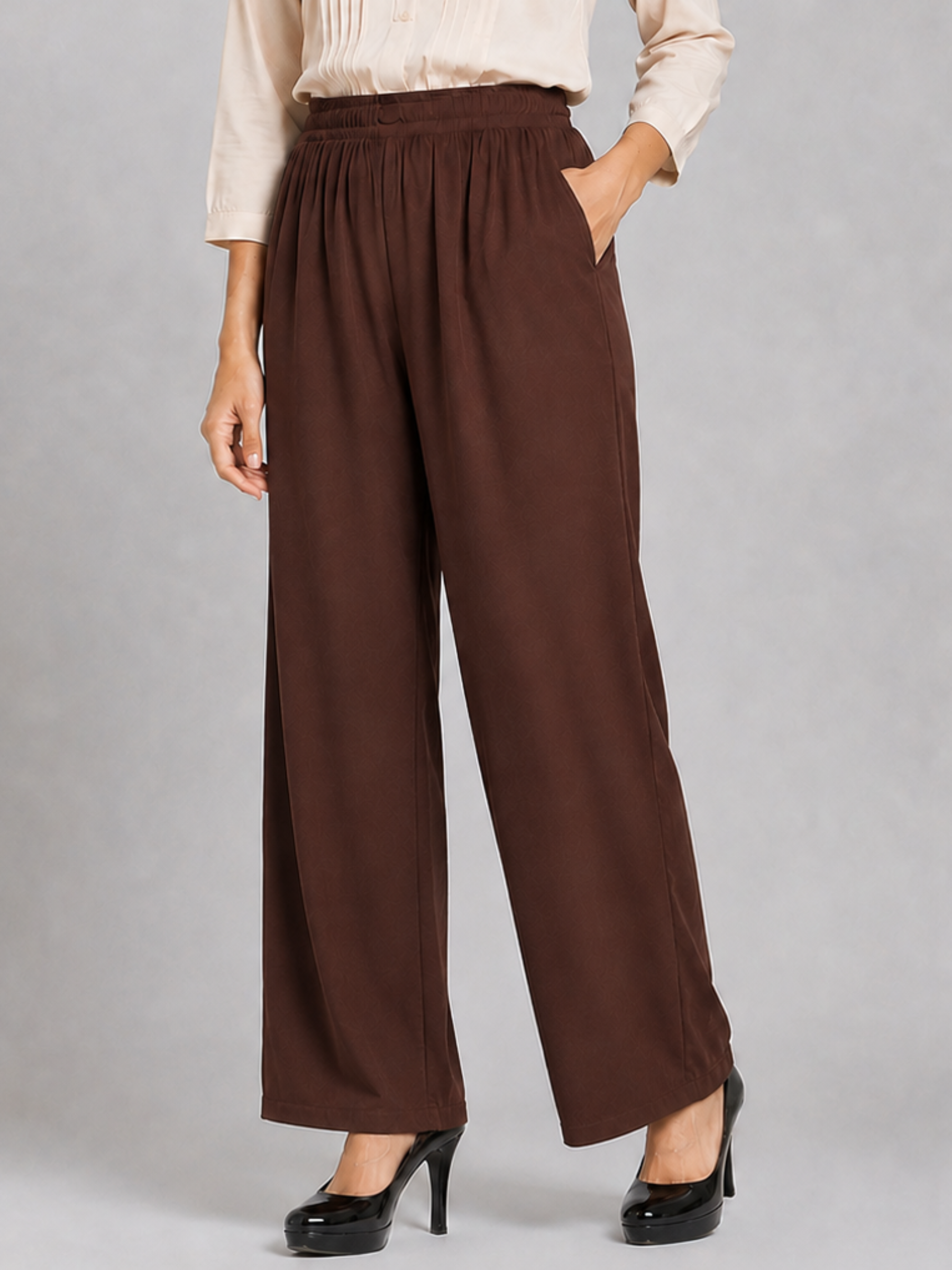 Stylish Women's Palazzo - Coffee Brown