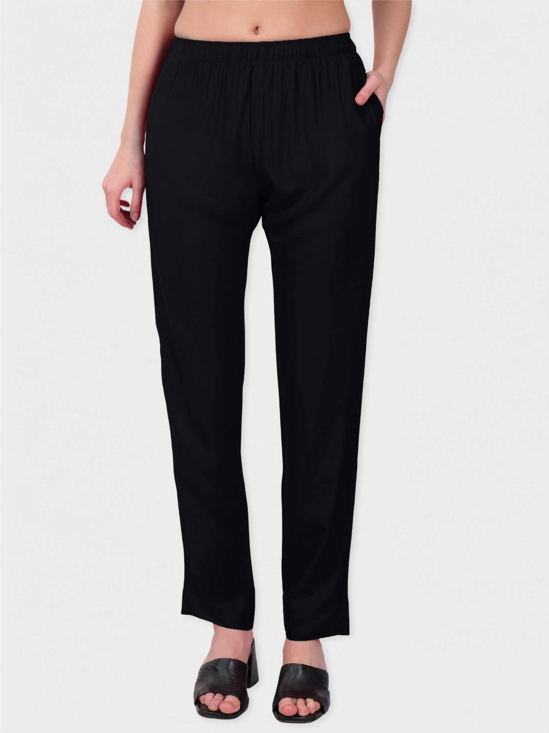 Stylish Women's Rayon Kurti Pants - Black