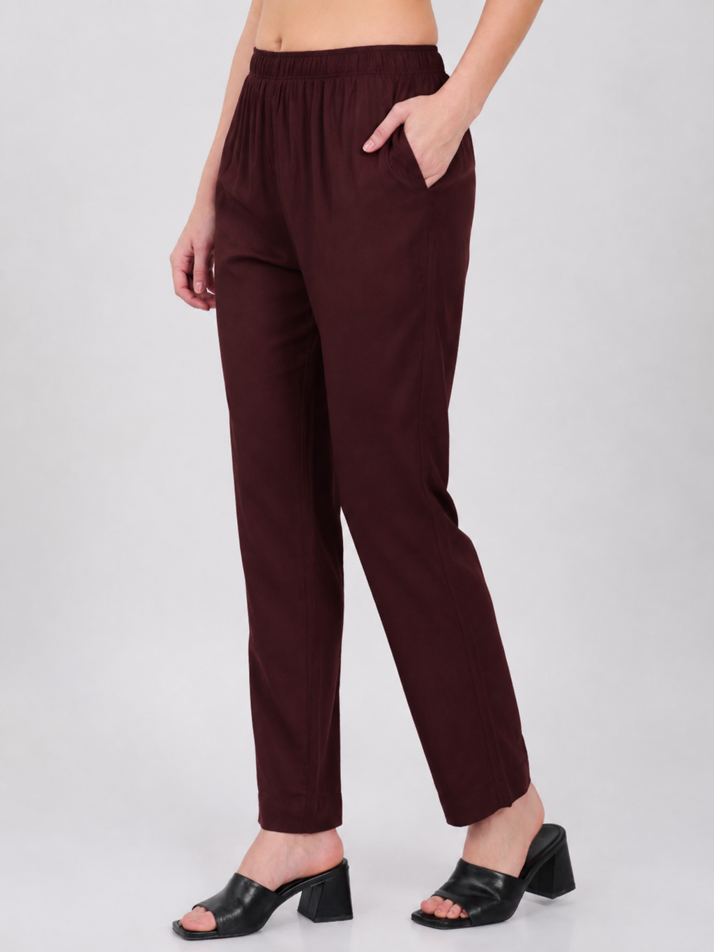 Stylish Women's Rayon Kurti Pants - Coffee Brown