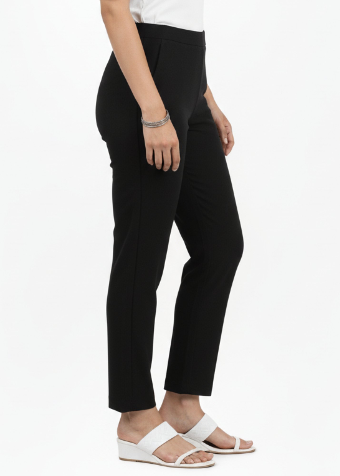 Super Soft Cotton Straight Pants - Black