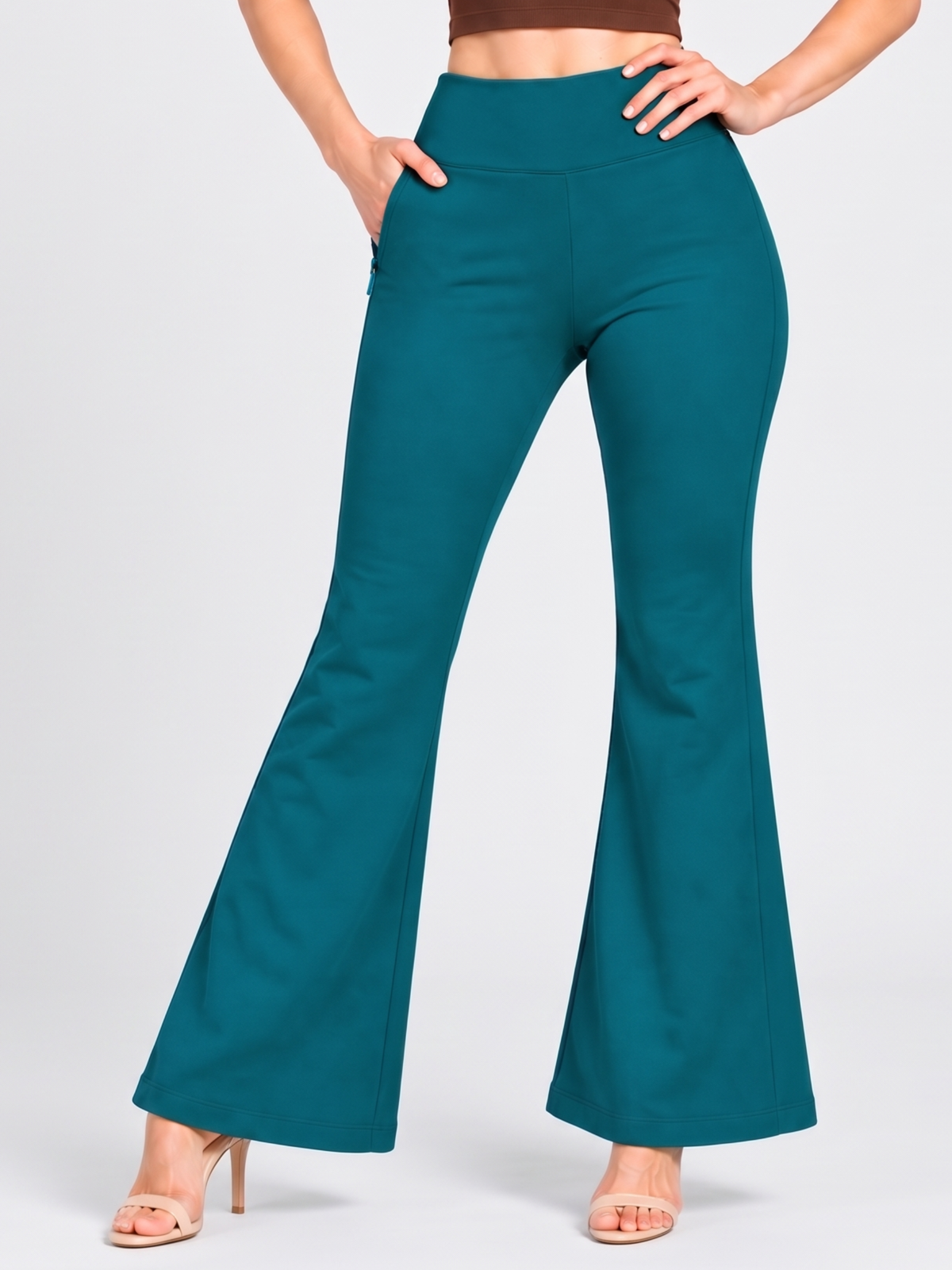 Super Soft Cotton Flared Pants - Teal