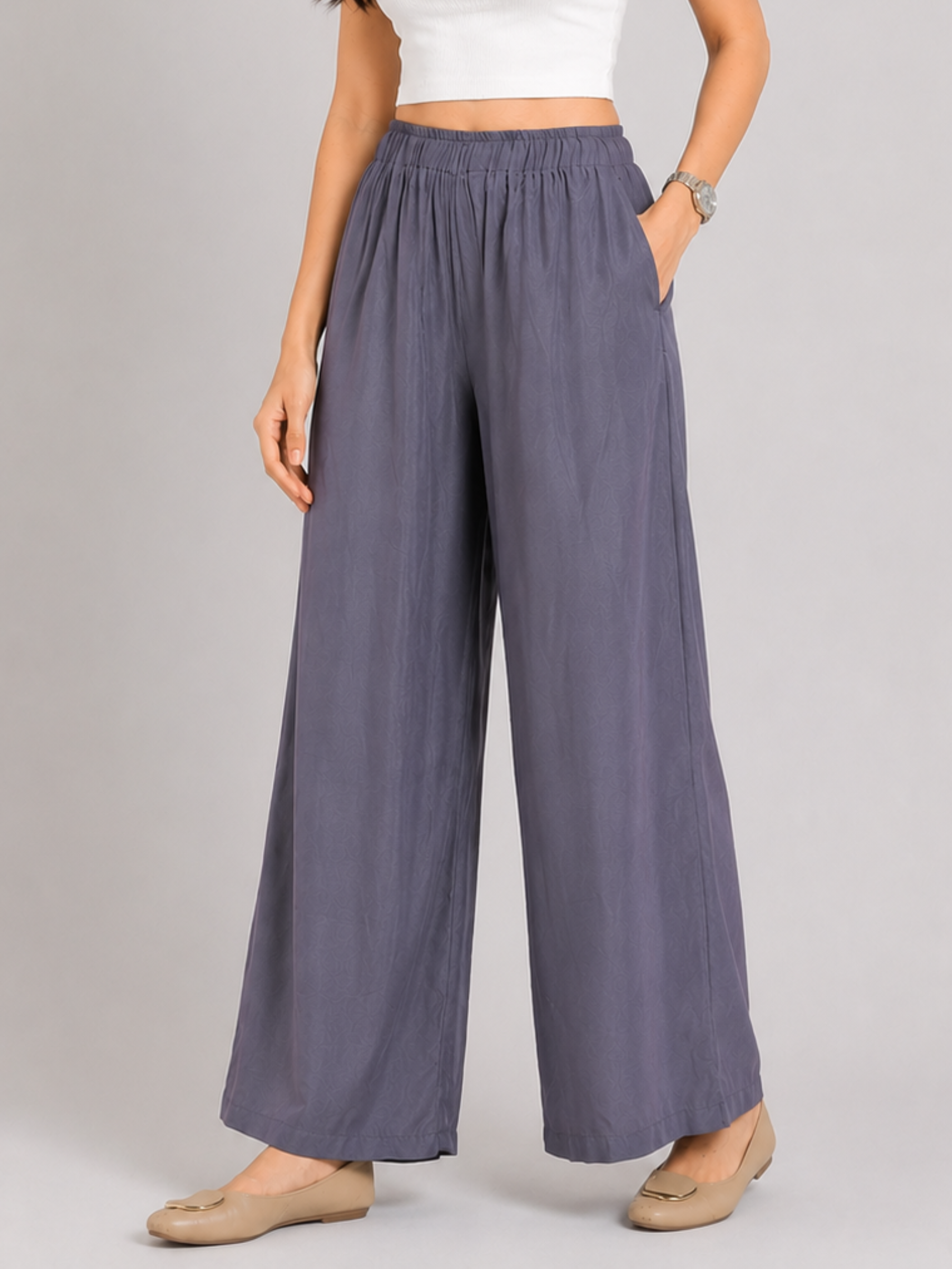 Stylish Women's Palazzo - Grey