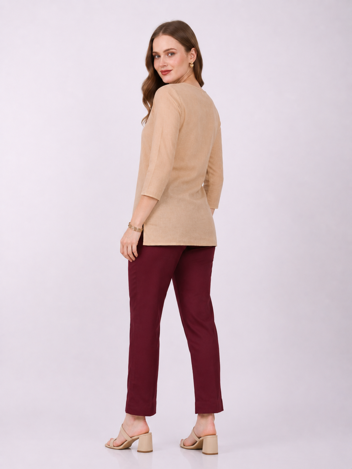 Stylish Women's Rayon Kurti Pants - Wine