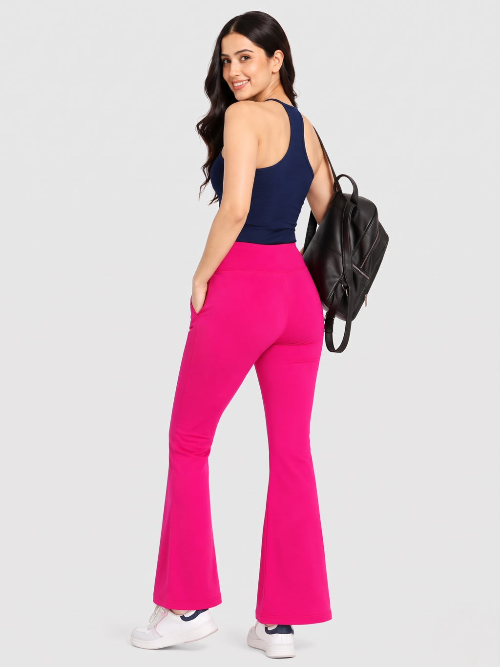 Super Soft Cotton Flared Pants - Magenta