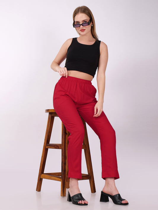 Stylish Women's Super Soft Pants - Maroon