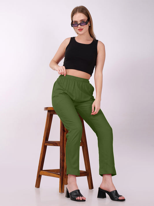 Stylish Women's Super Soft Pants - Olive Green
