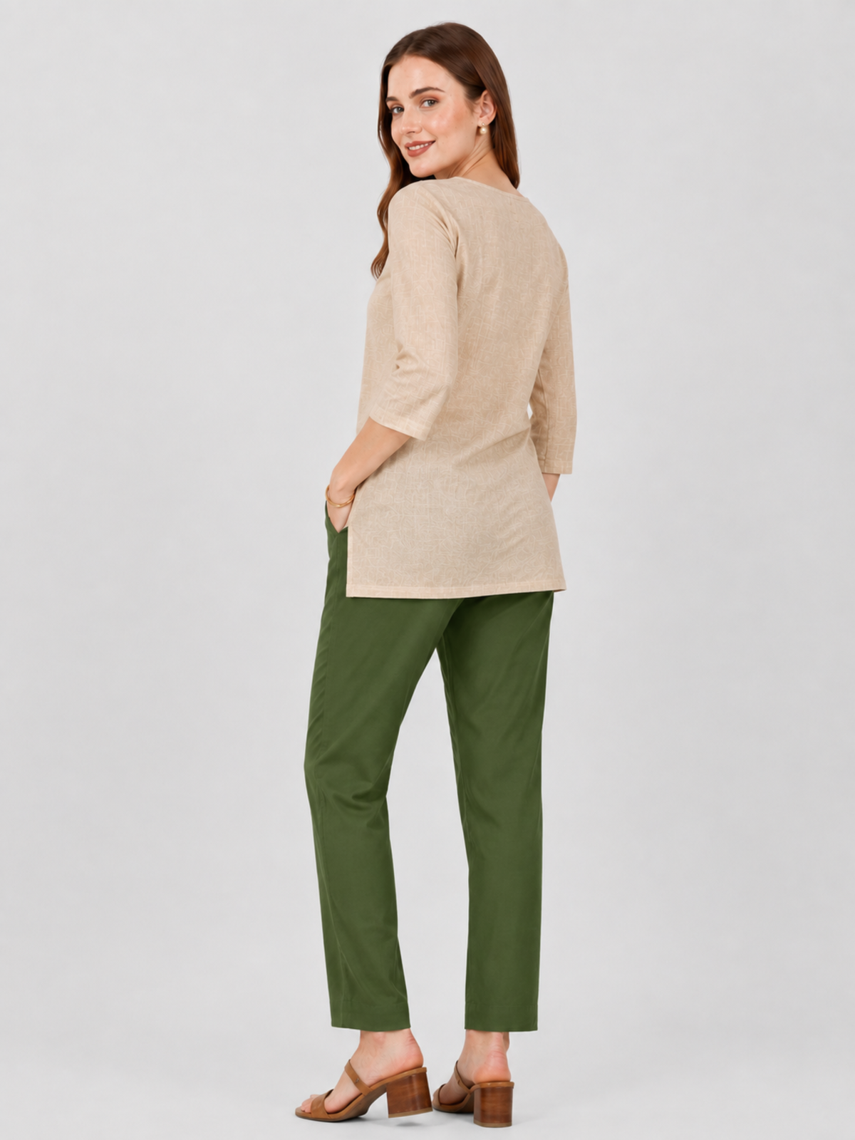 Stylish Women's Rayon Kurti Pants - Olive Green