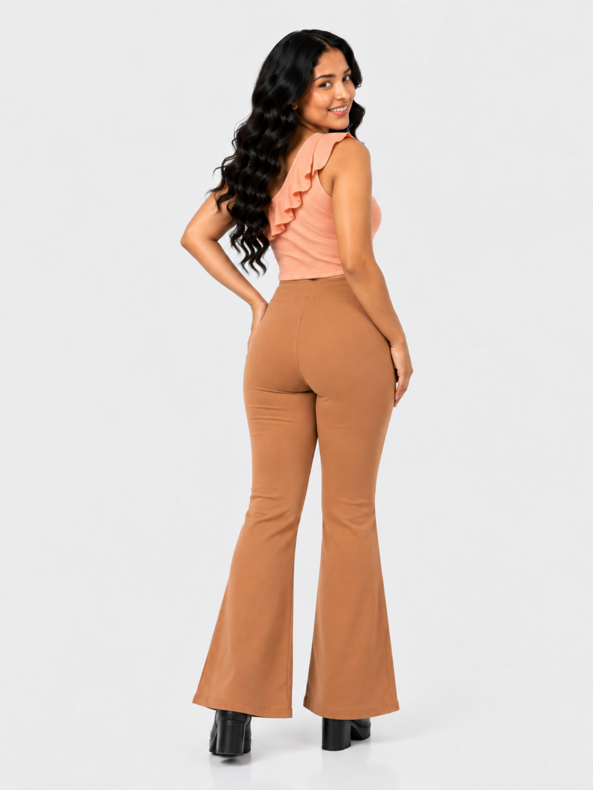Super Soft Cotton Flared Pants - Golden