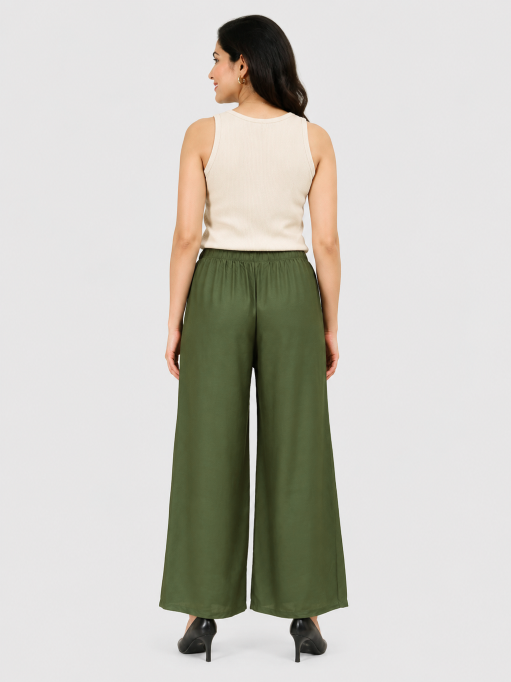 Stylish Women's Palazzo - Olive Green