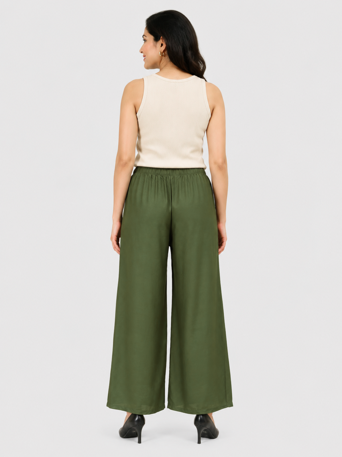Stylish Women's Palazzo - Olive Green