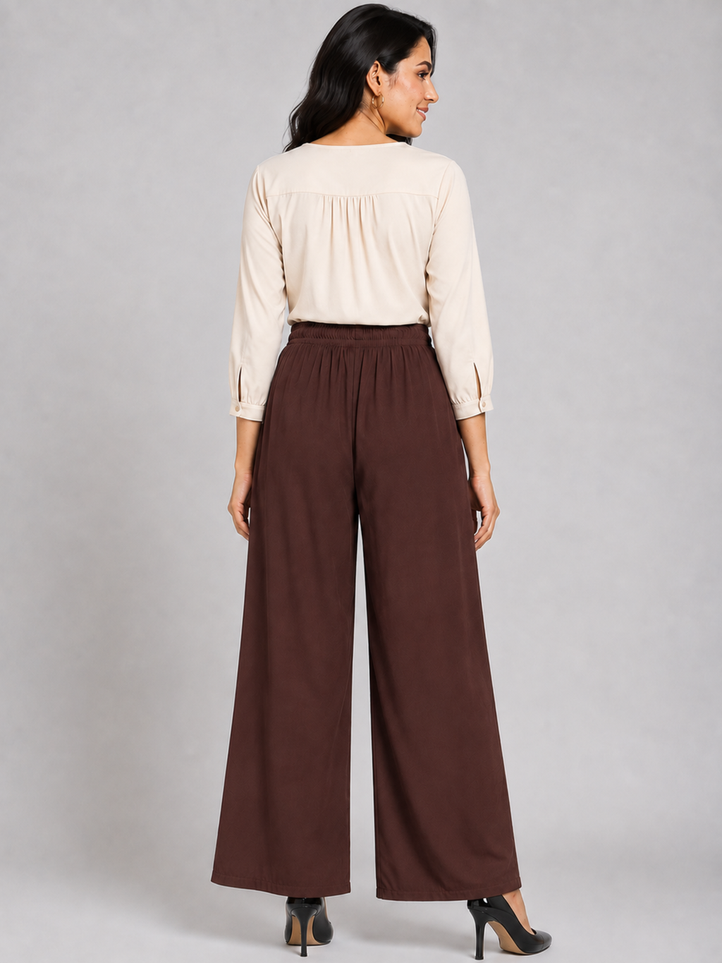 Stylish Women's Palazzo - Coffee Brown