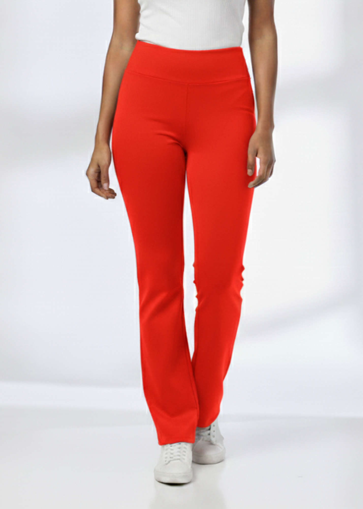 Super Soft Cotton Flared Pants - Red