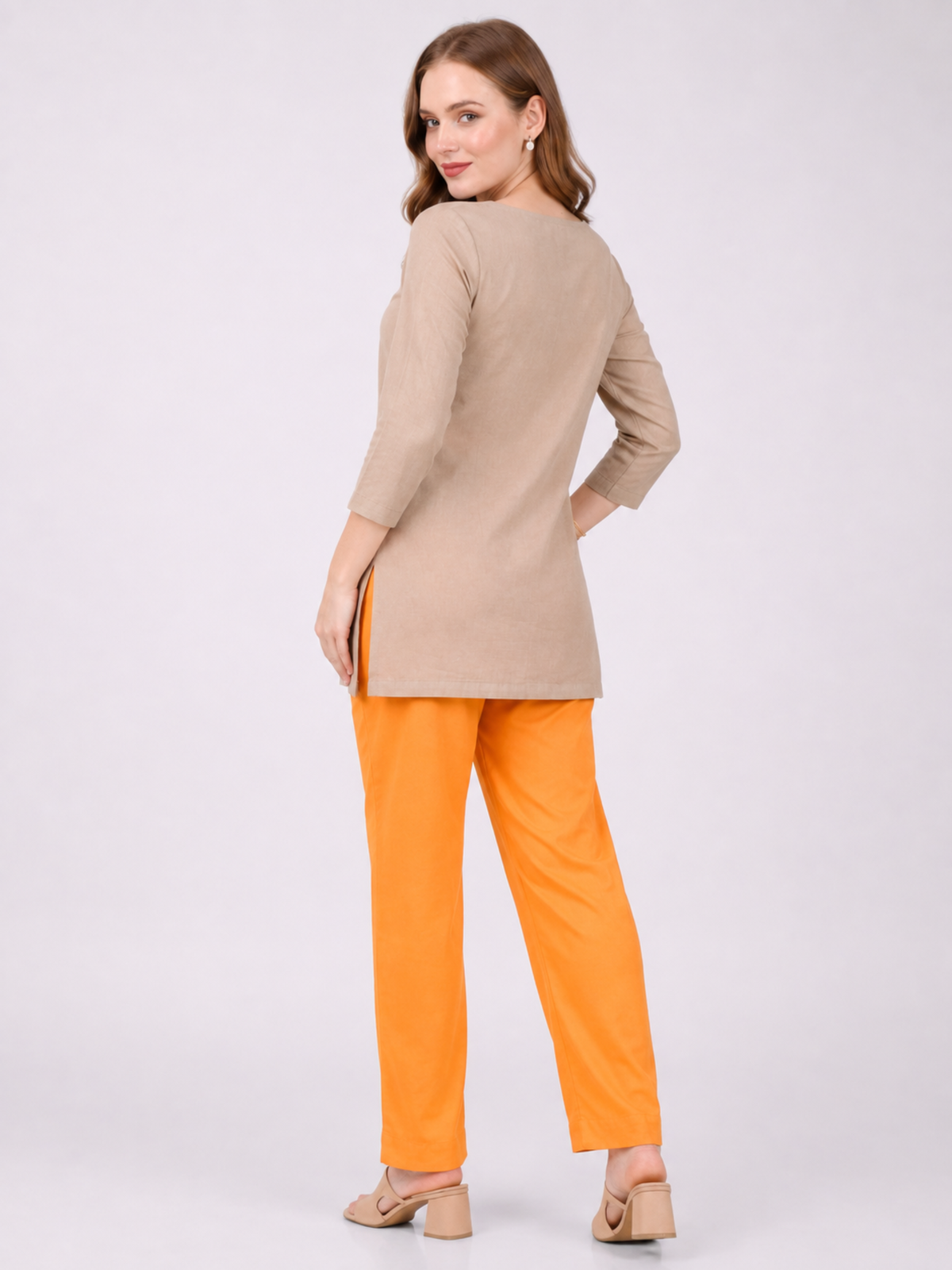 Stylish Women's Rayon Kurti Pants - Orange