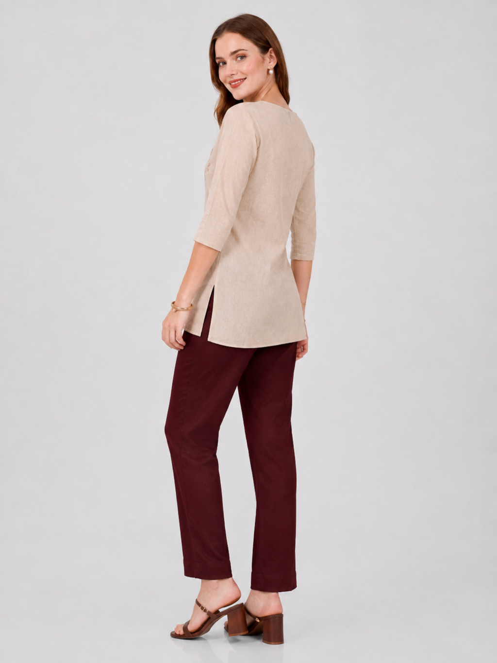 Stylish Women's Rayon Kurti Pants - Coffee Brown