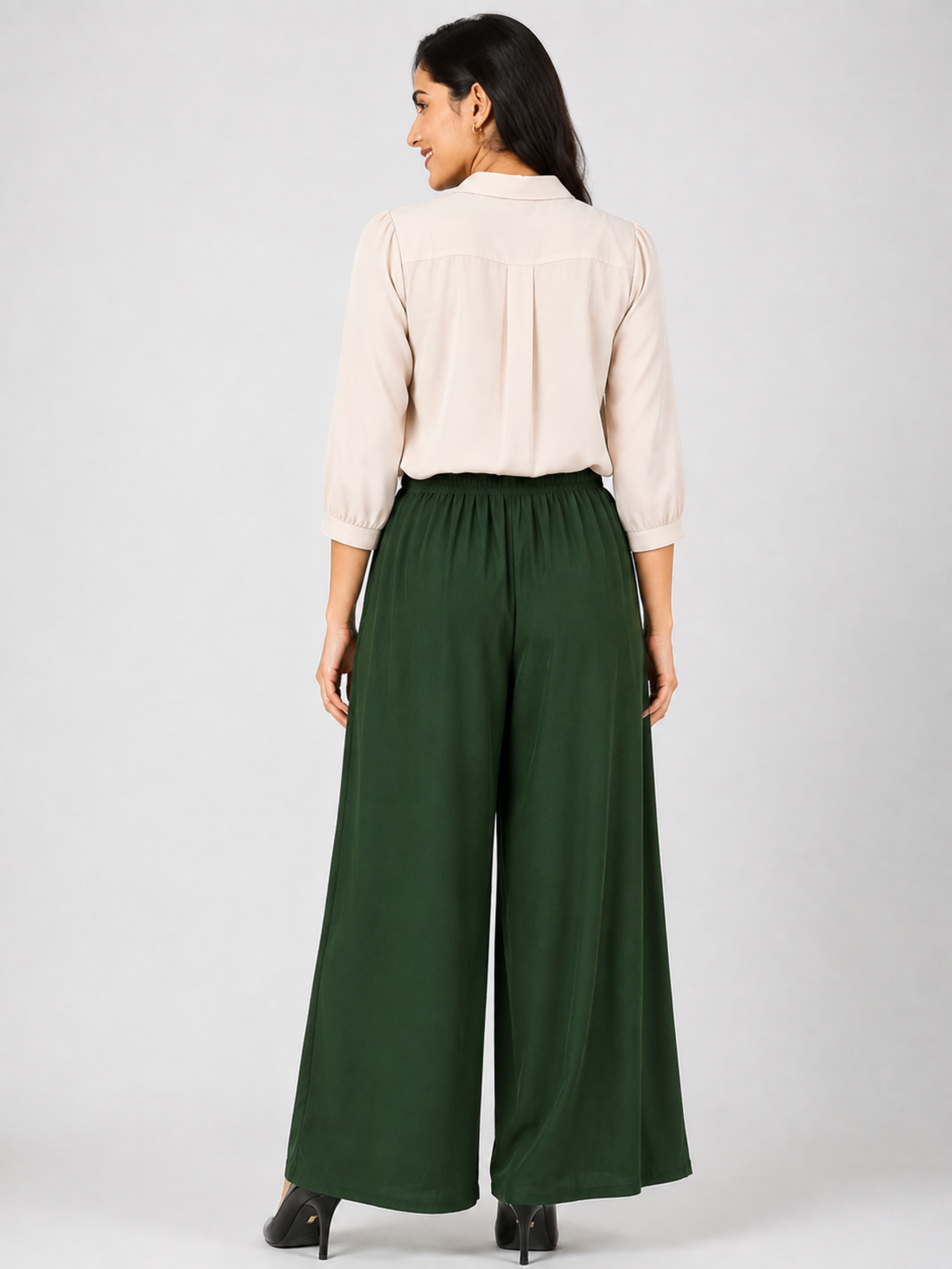Stylish Women's Palazzo - Bottle Green