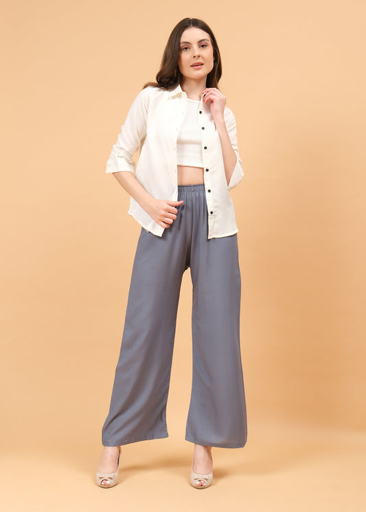 Stylish Women's Palazzo - Grey