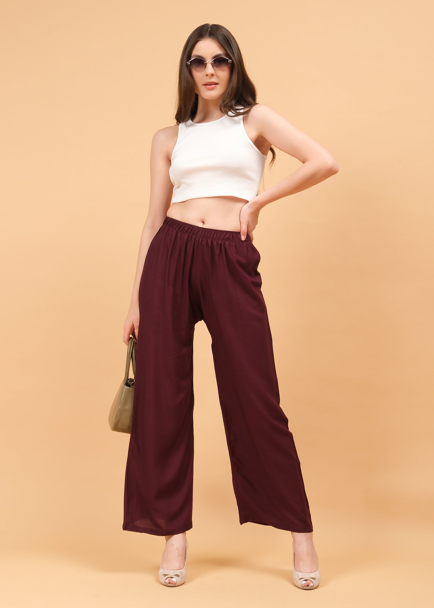 Stylish Women's Palazzo - Wine