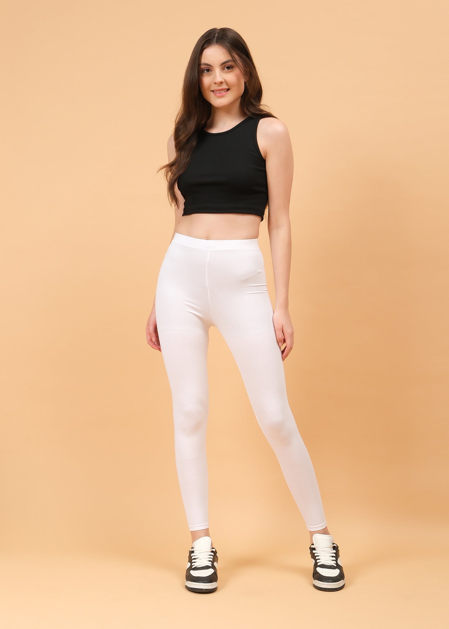 Women Ankle Length Leggings - White