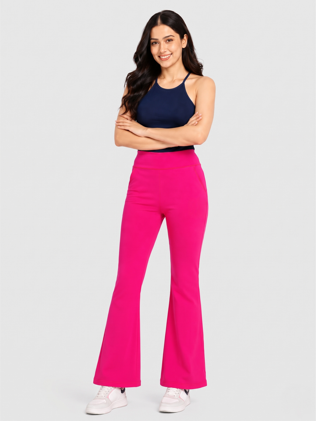 Super Soft Cotton Flared Pants - Magenta