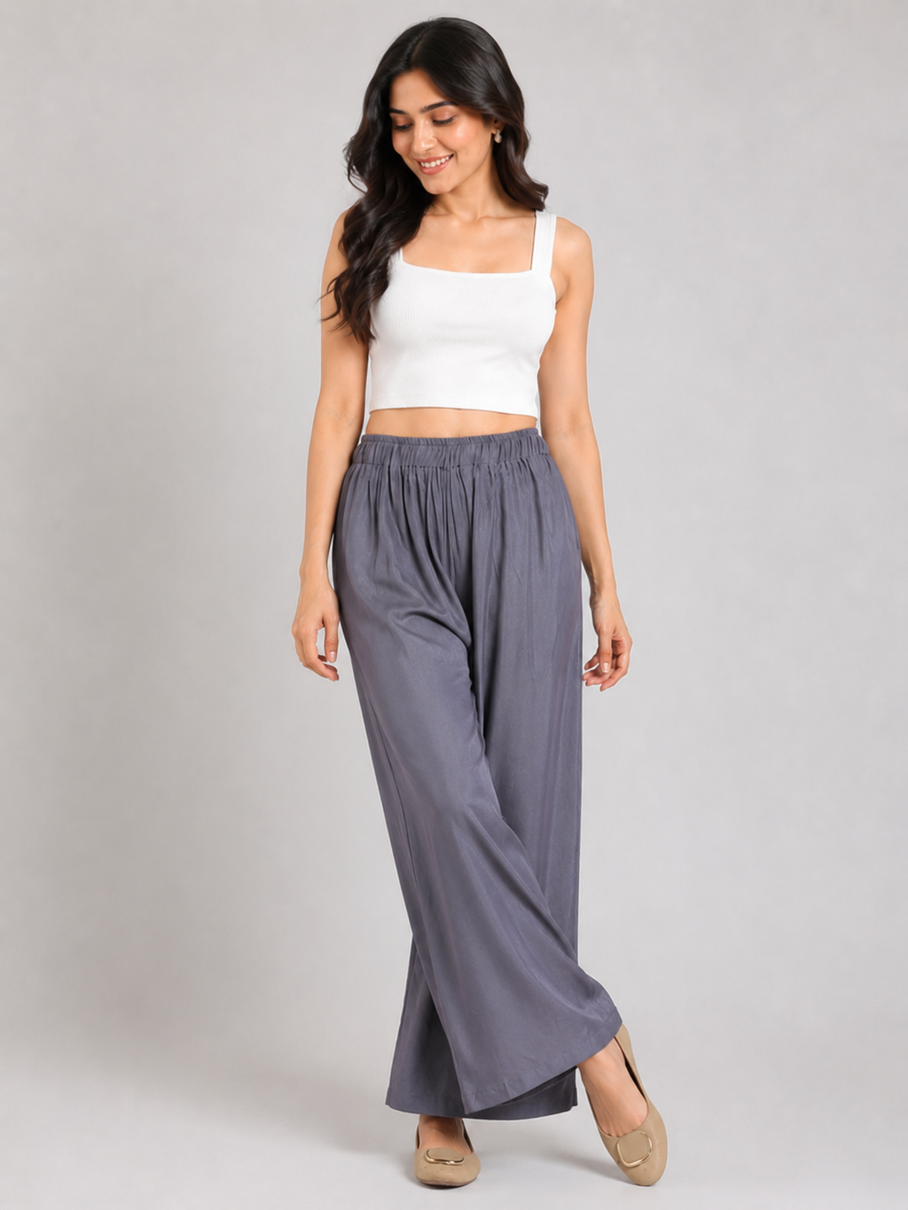 Stylish Women's Palazzo - Grey