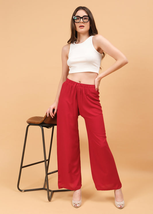 Stylish Women's Palazzo - Maroon