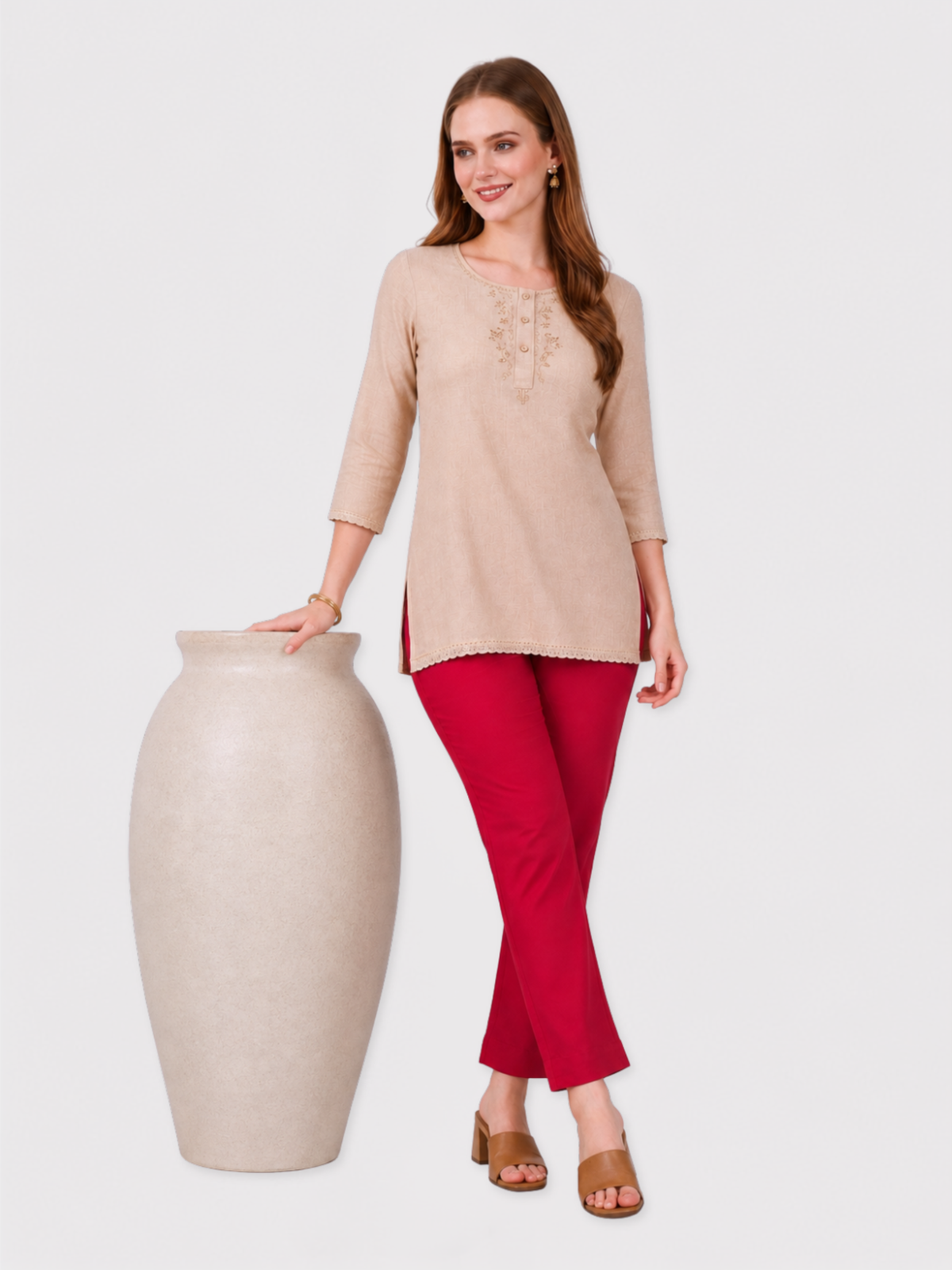 Stylish Women's Rayon Kurti Pants - Maroon
