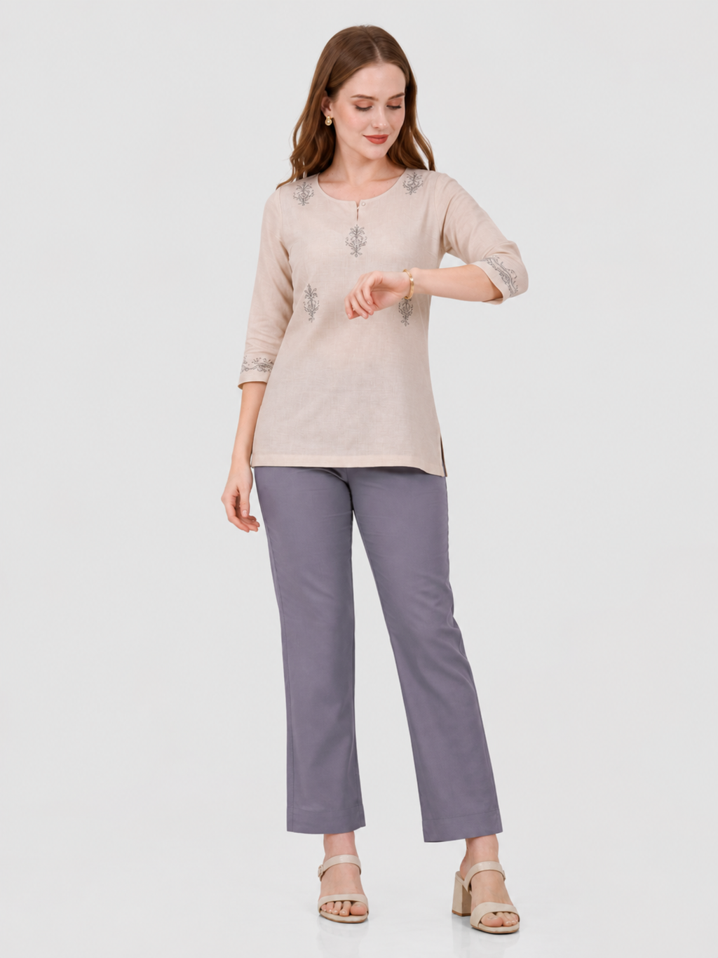 Stylish Women's Rayon Kurti Pants - Grey