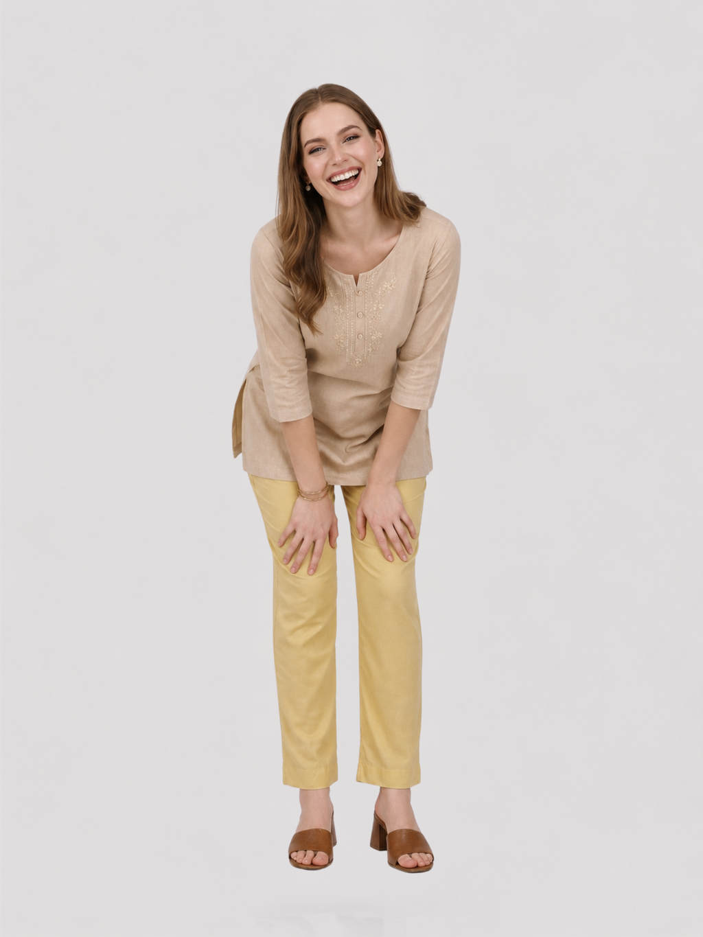 Stylish Women's Rayon Kurti Pants - Golden
