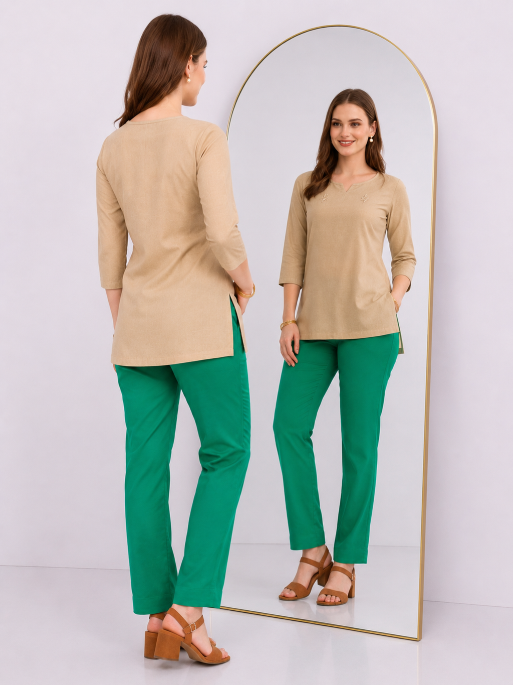 Stylish Women's Rayon Kurti Pants - Sea Green
