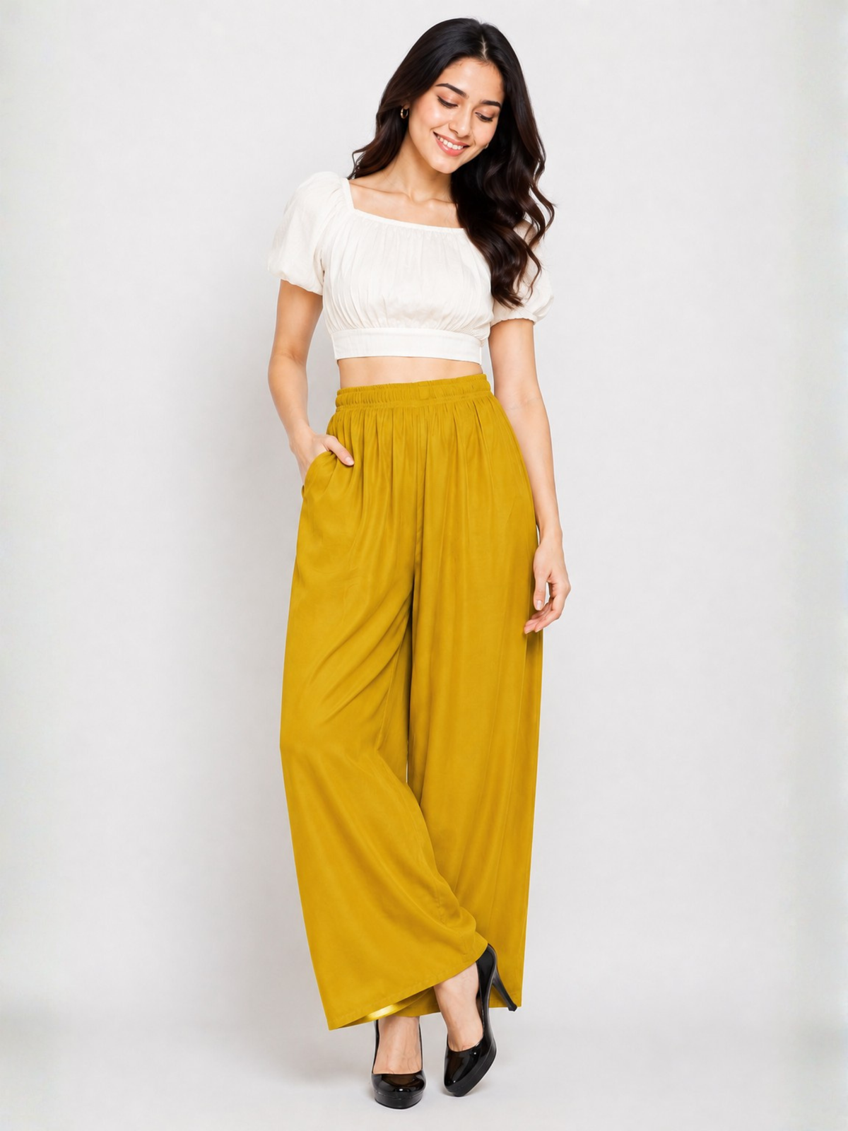 Stylish Women's Palazzo - Mustard