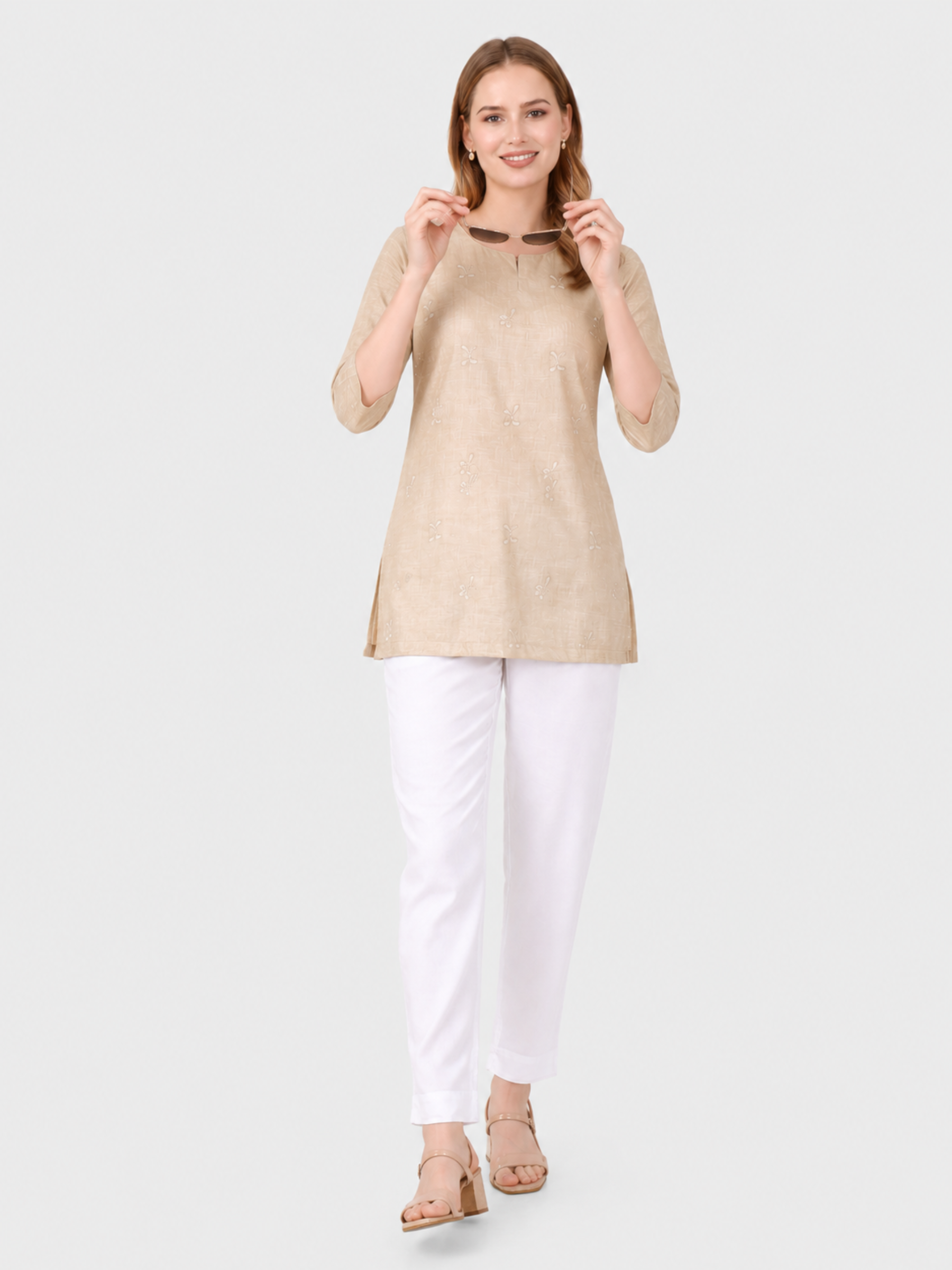 Stylish Women's Rayon Kurti Pants - White