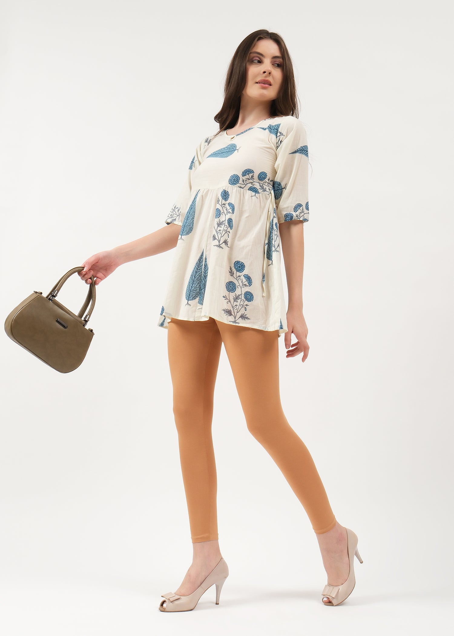 Women Ankle Length Leggings - Golden