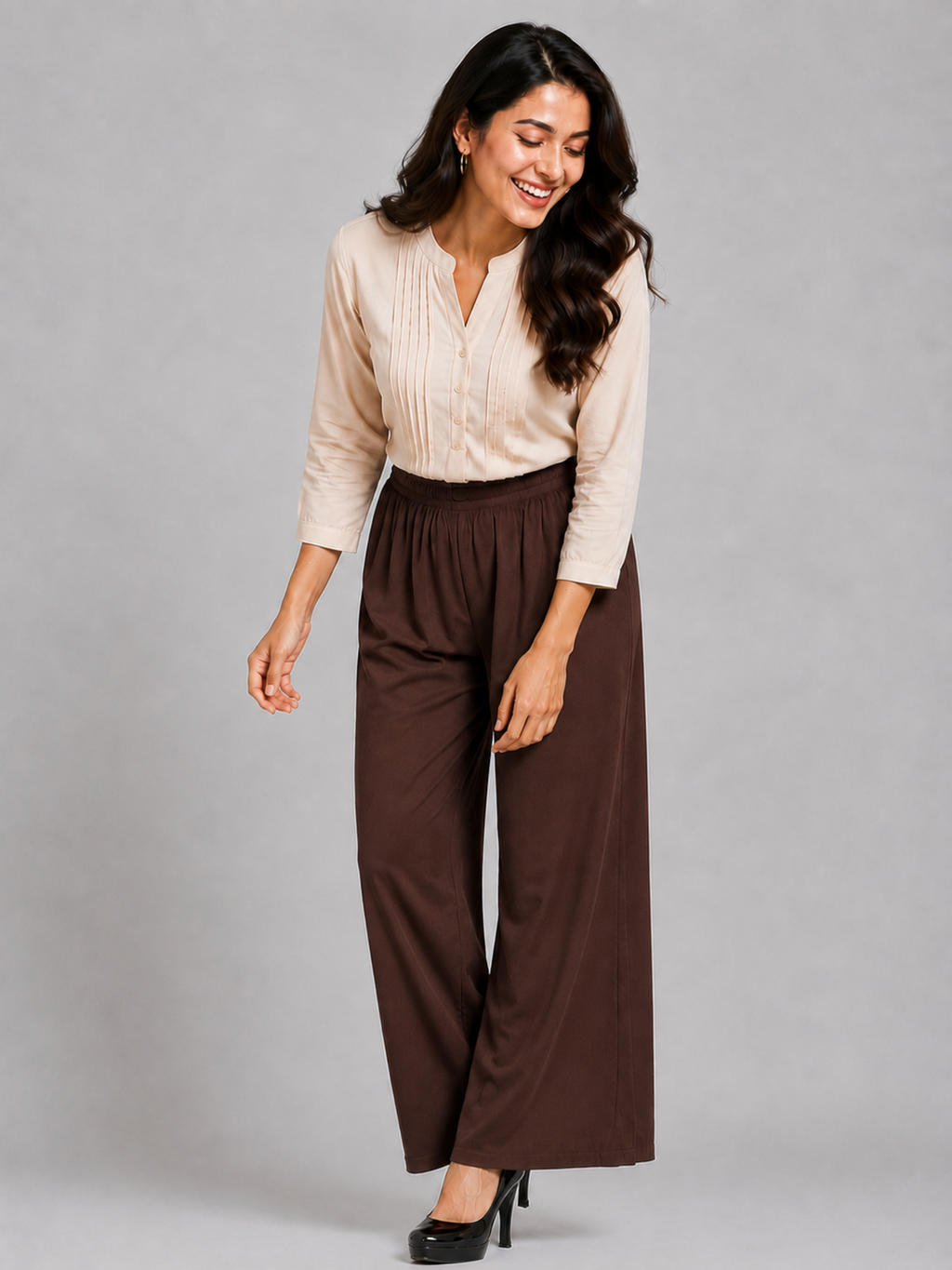 Stylish Women's Palazzo - Coffee Brown