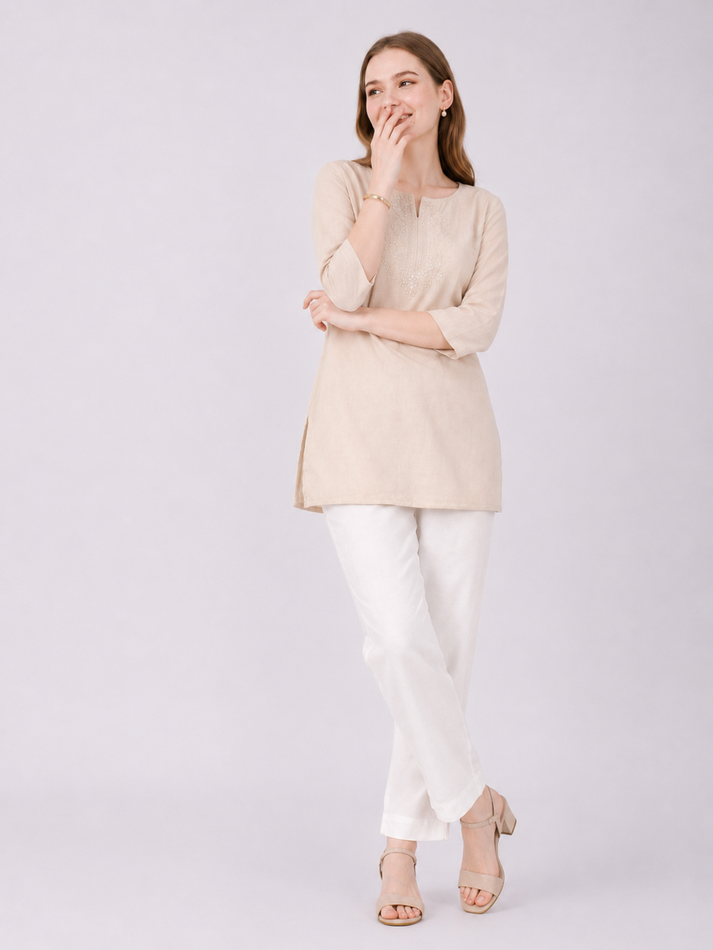 Stylish Women's Rayon Kurti Pants - Off White