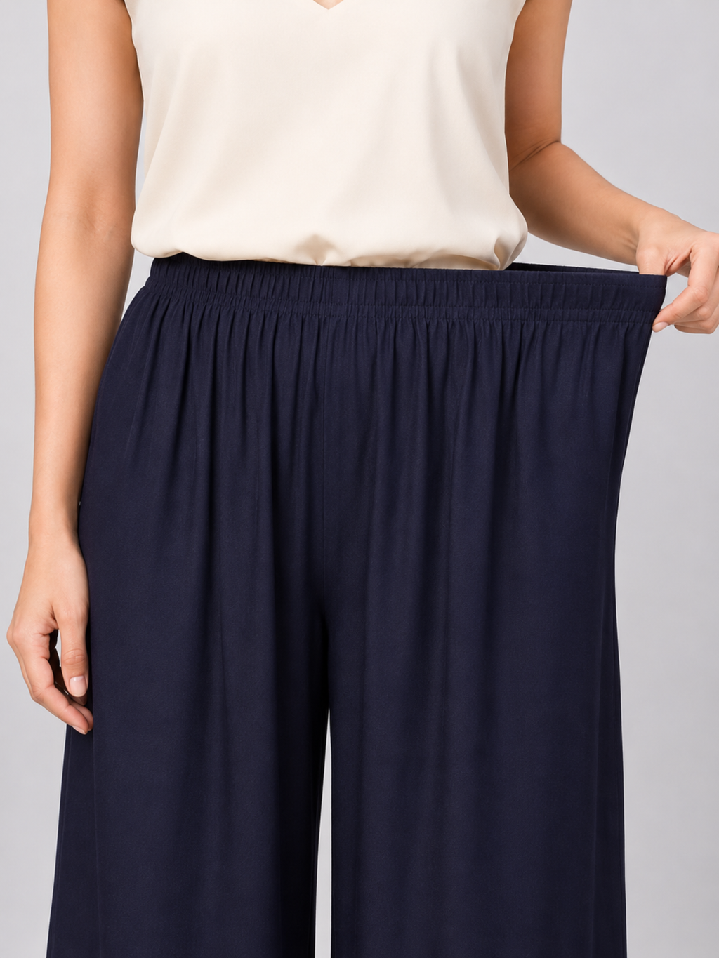 Stylish Women's Palazzo - Navy Blue