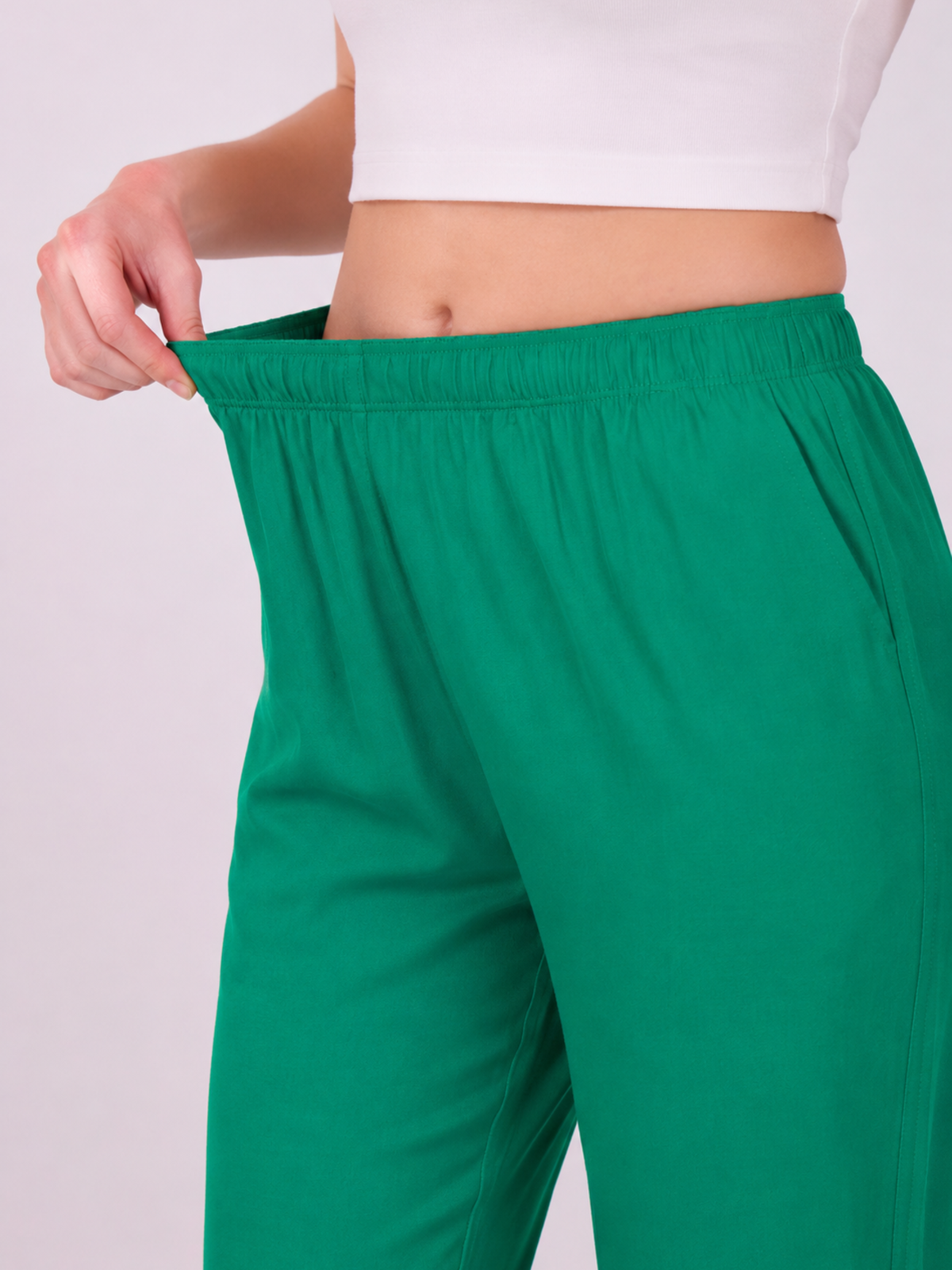 Stylish Women's Rayon Kurti Pants - Sea Green