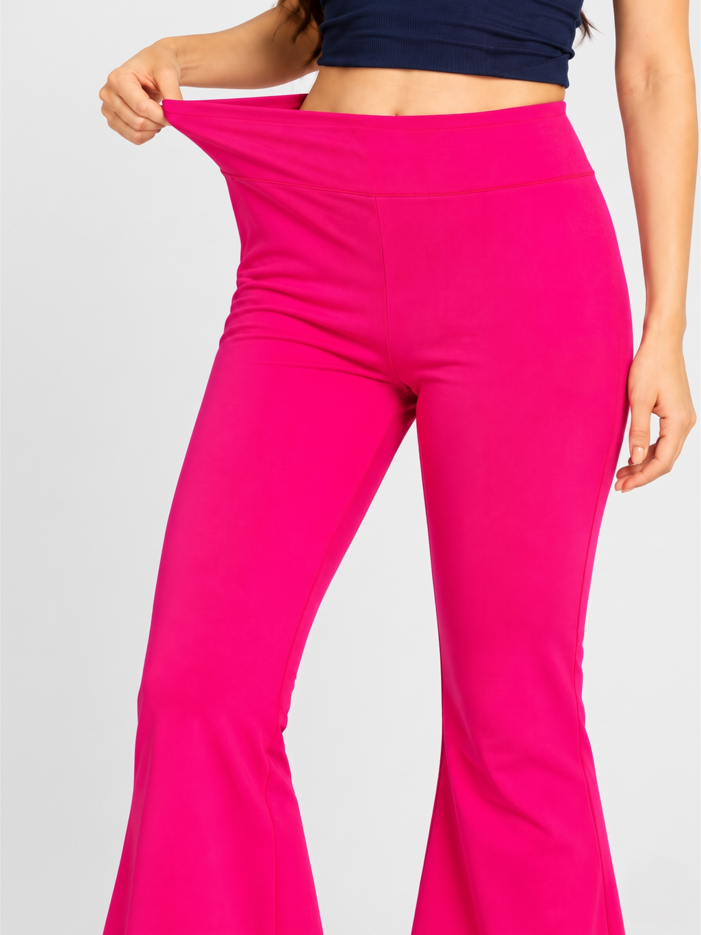 Super Soft Cotton Flared Pants - Magenta