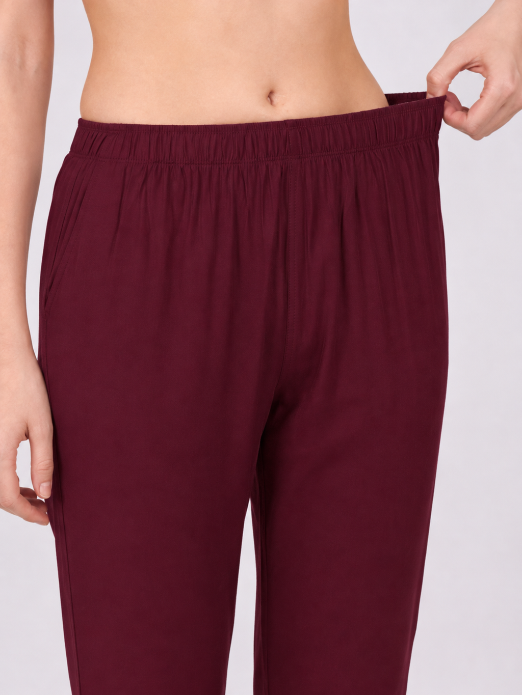 Stylish Women's Rayon Kurti Pants - Wine