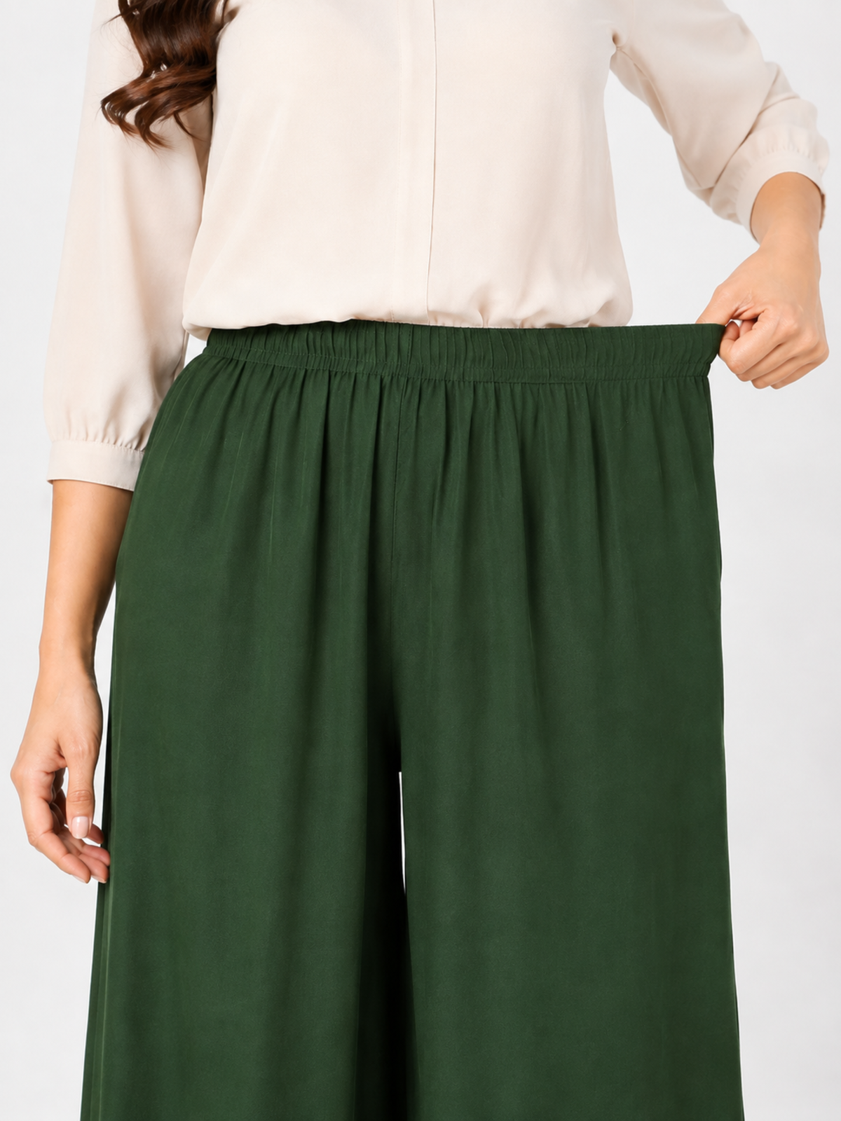 Stylish Women's Palazzo - Bottle Green