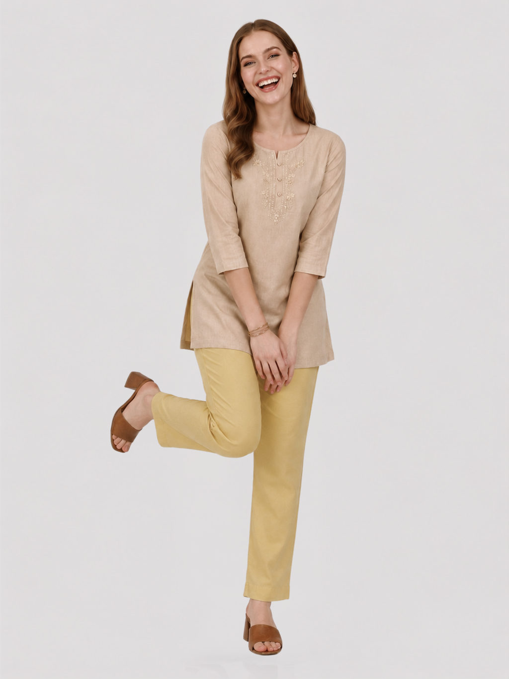 Stylish Women's Rayon Kurti Pants - Golden