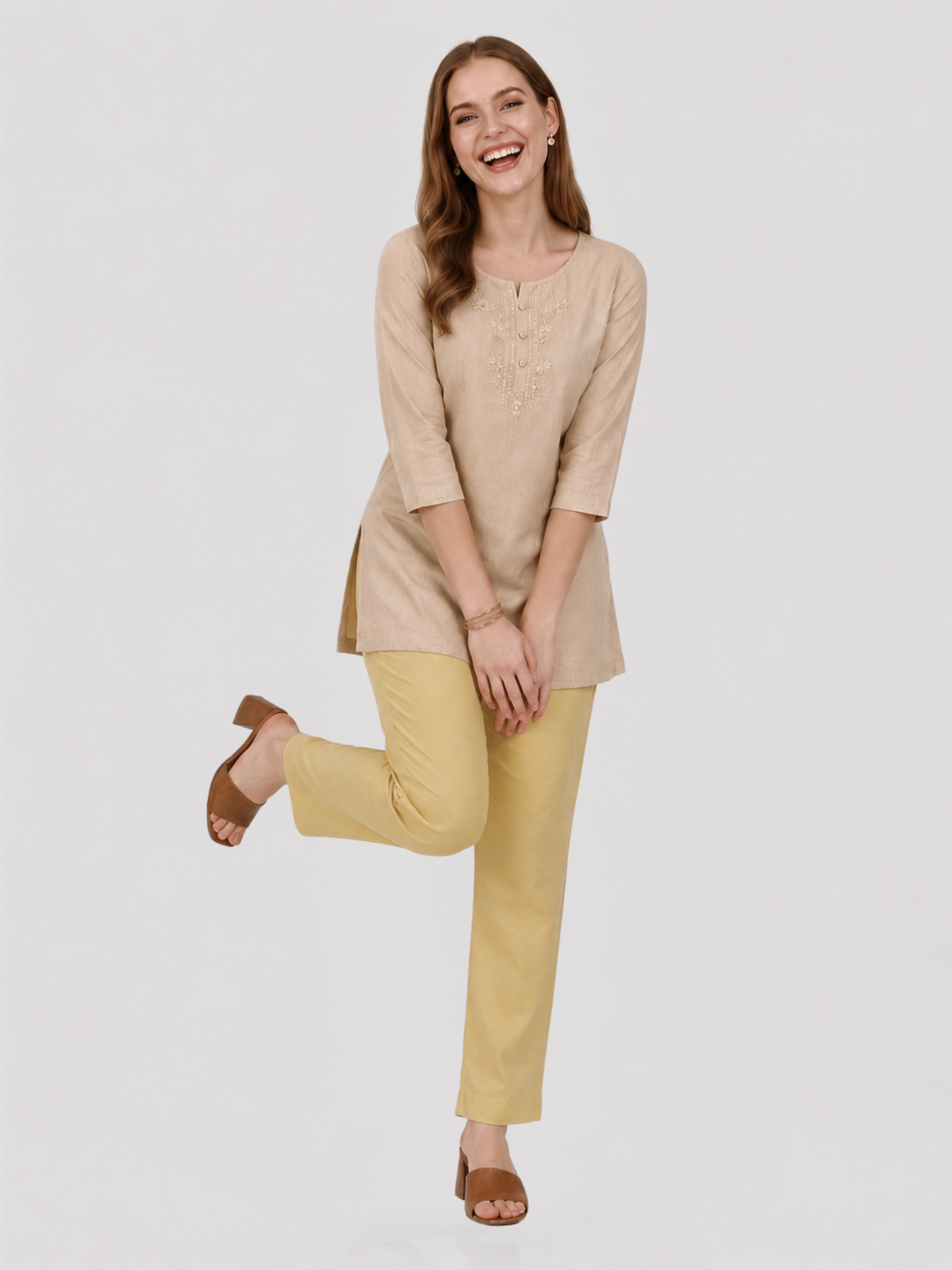 Stylish Women's Rayon Kurti Pants - Golden