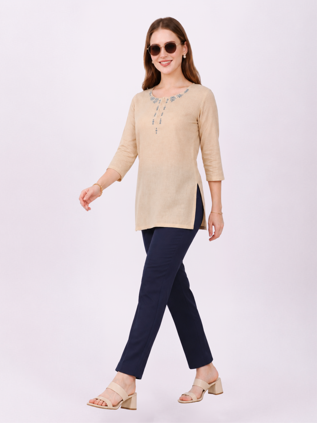 Stylish Women's Rayon Kurti Pants - Navy Blue