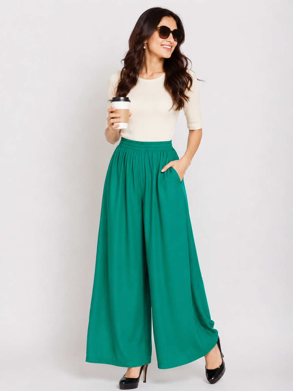 Stylish Women's Palazzo - Sea Green