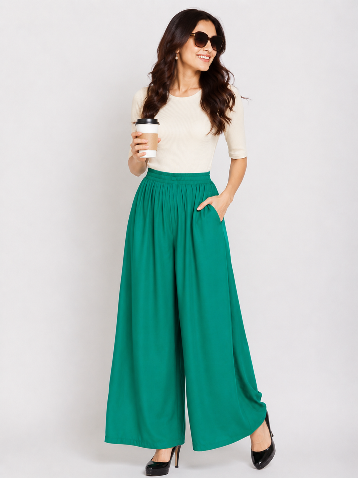 Stylish Women's Palazzo - Sea Green