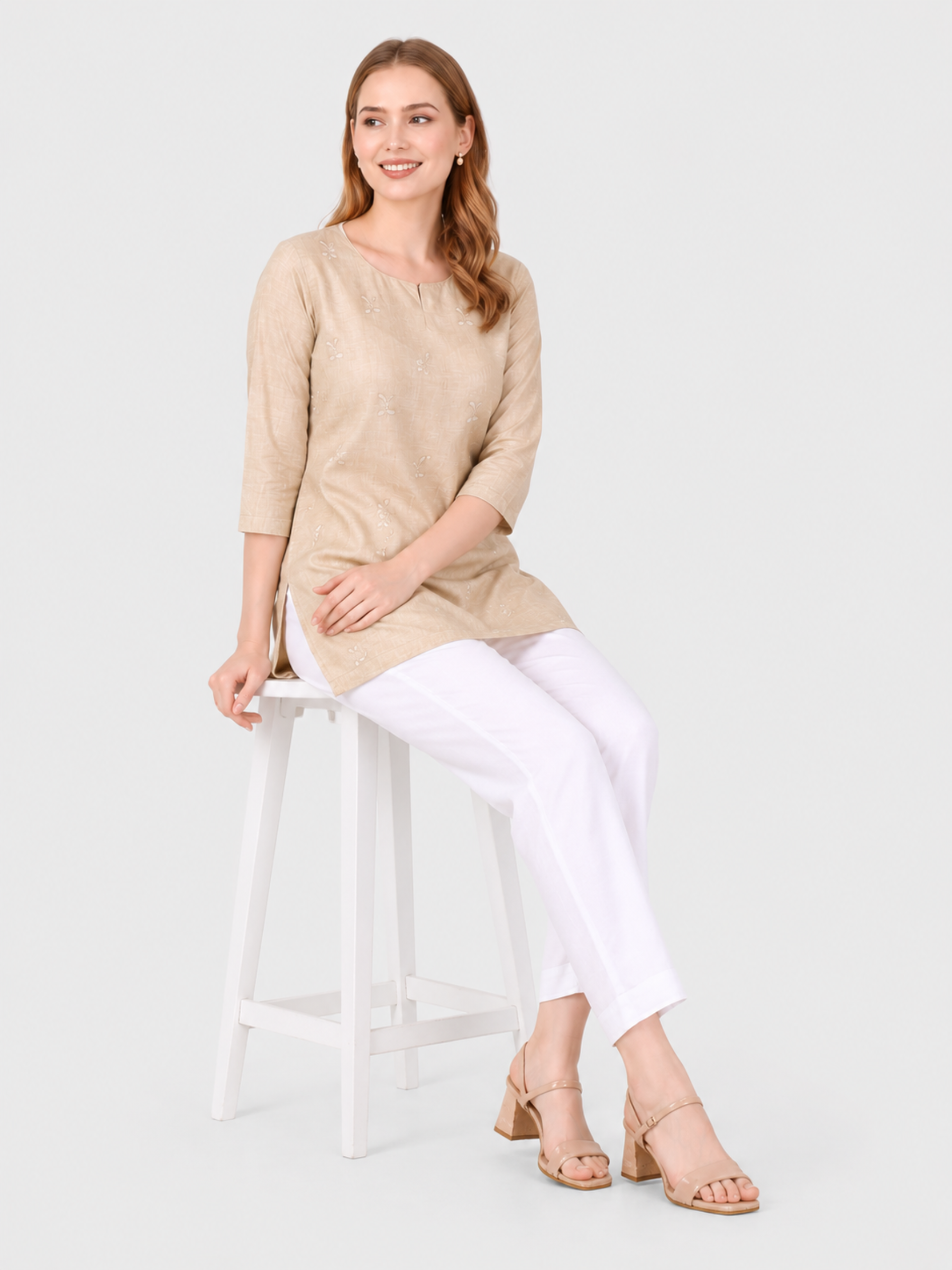 Stylish Women's Rayon Kurti Pants - White