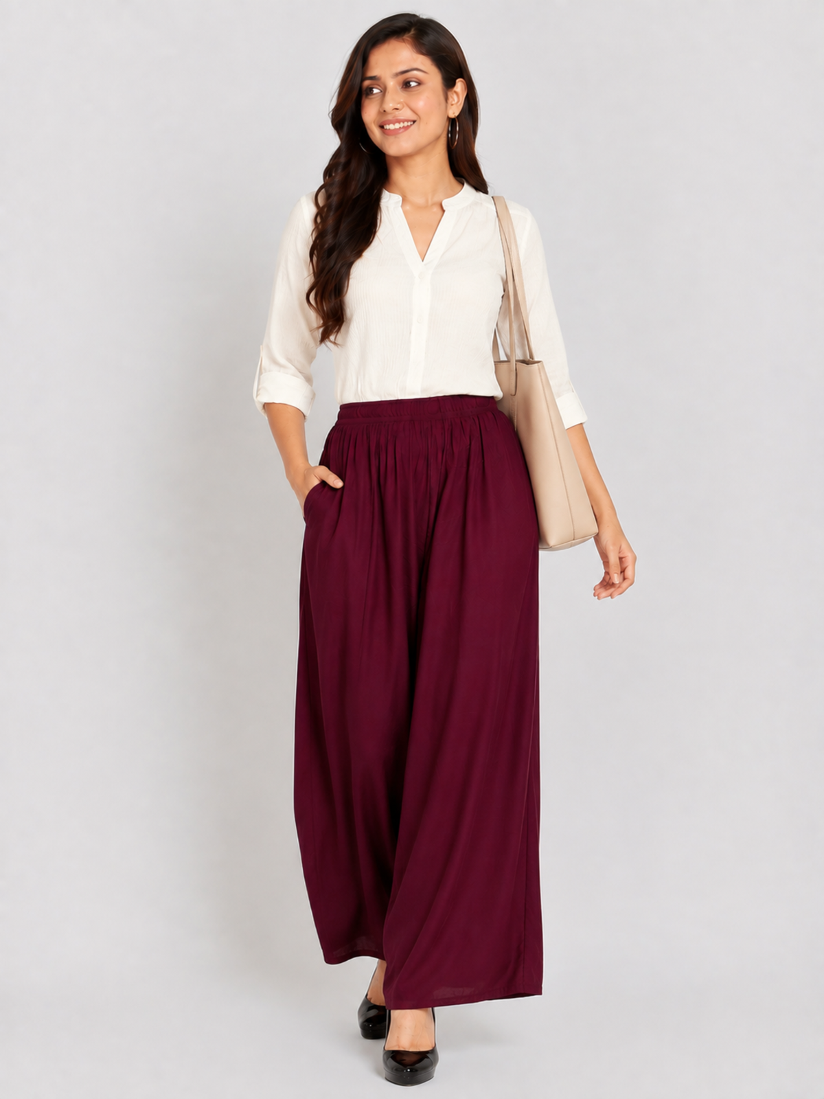 Stylish Women's Palazzo - Wine