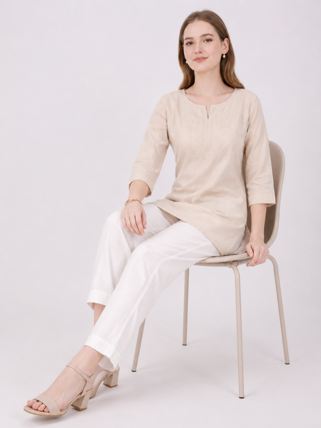 Stylish Women's Rayon Kurti Pants - Off White