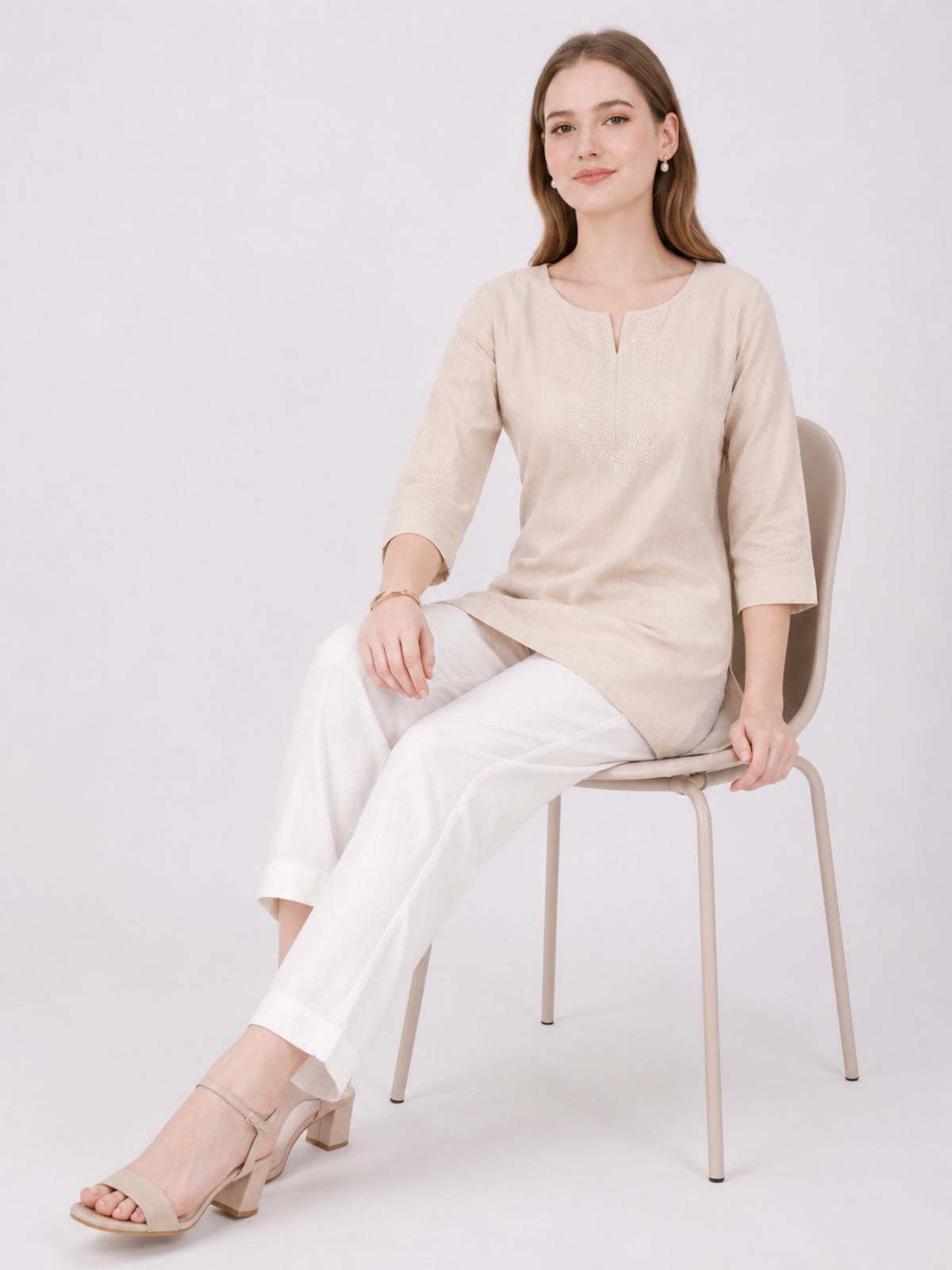 Stylish Women's Rayon Kurti Pants - Off White