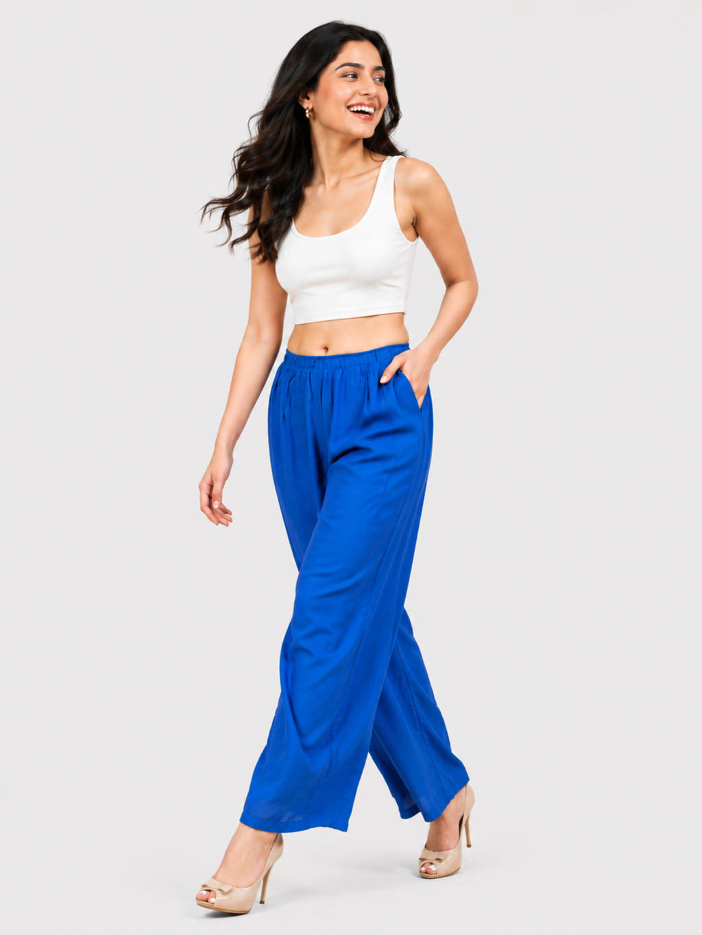 Stylish Women's Palazzo - Royal Blue