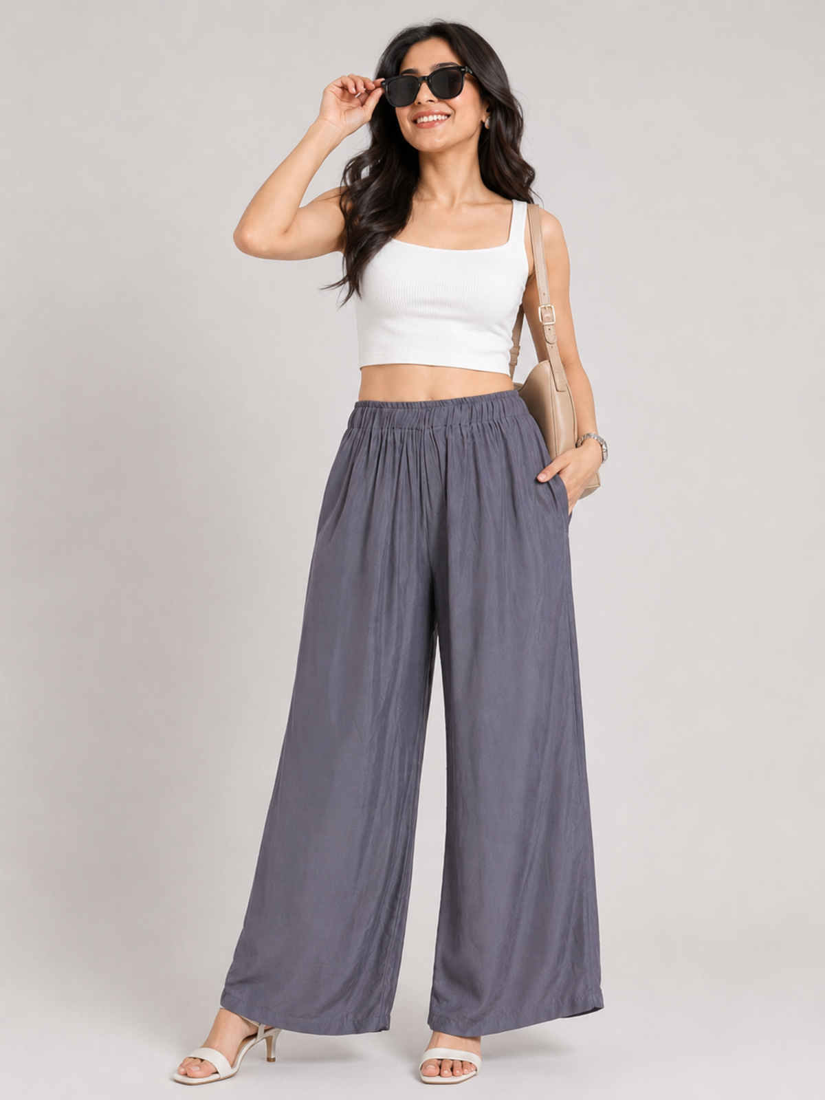 Stylish Women's Palazzo - Grey